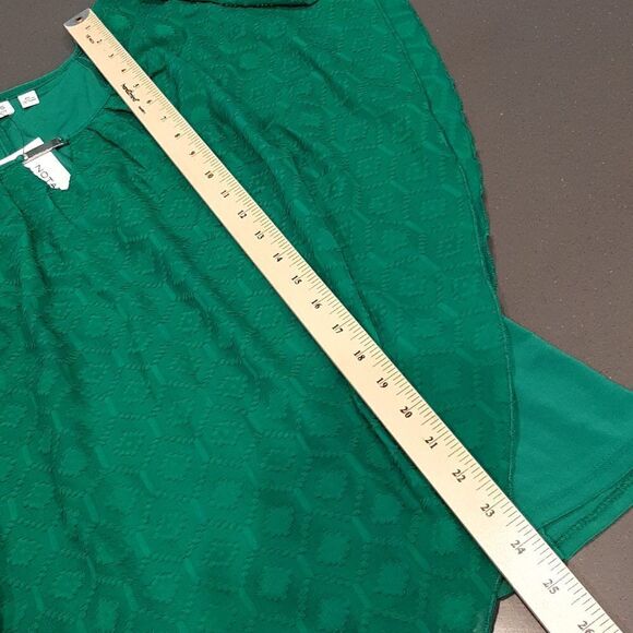Notations Emerald Green Tank Shirt with Green Sheer Overlay NWT - Picture 12 of 13